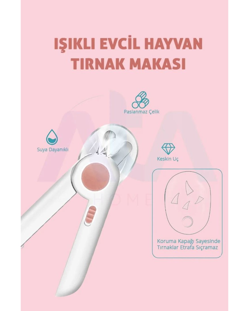 LED Işıklı Kedi Tırnak Makası – Güvenli Kedi Tırnak Kesimi ve Kedi Tırnak Kesme aleti, Kedi Tırnak Törpüsü ve Köpek Tırnak Törpüsü Dahil (Pembe) ATAPET