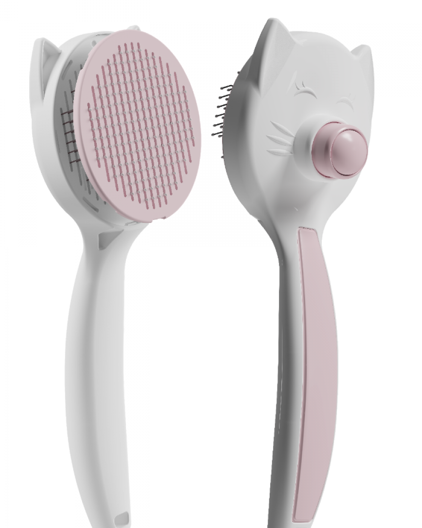 Kedi Köpek Tarağı – Otomatik Temizlenen Düğmeli Evcil Hayvan Tarağı, Masaj Etkili Yumuşak Tarama Fırçası, Kolay Temizlenen Pratik Kedi Tarak Fırçası (PEMBE) ATAPET
