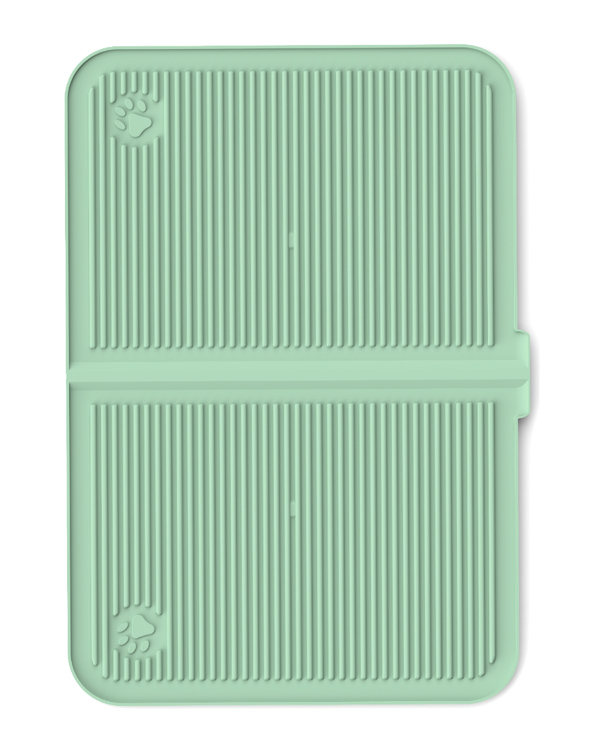 Silikon Kum Ve Mama Matı Havuzlu Yıkanabilir Kedi Tuvaleti Önü Kedi Kumu Paspası Büyük Boy 40x60 ( Yeşil )